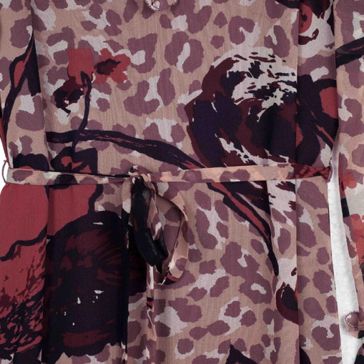 Pre Owned Tory Burch Silk Printed Maxi Dress L