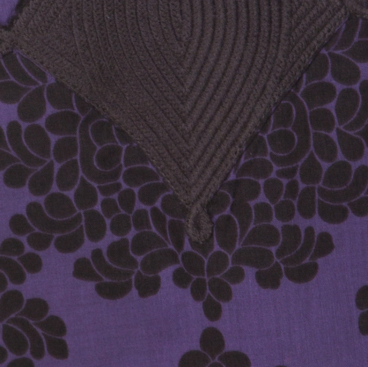Pre Owned Tory Burch Purple and Brown Floral Print Cotton Safo Tunic XL
