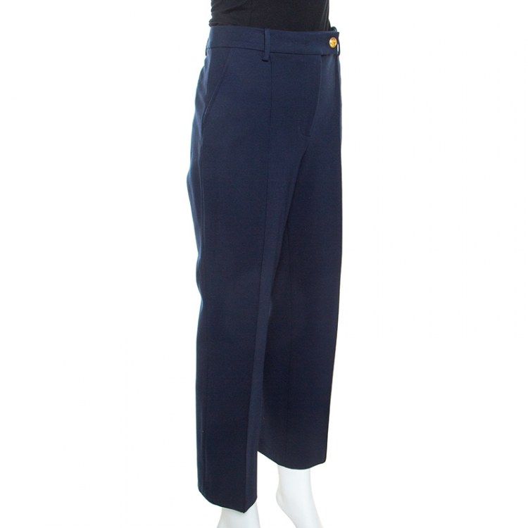 Tory Burch Navy Blue Stretch Sara Cropped Trousers M Tory Burch | TLC