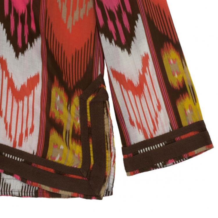 Pre Owned Tory Burch Multi Color Ikat Tunic Top S
