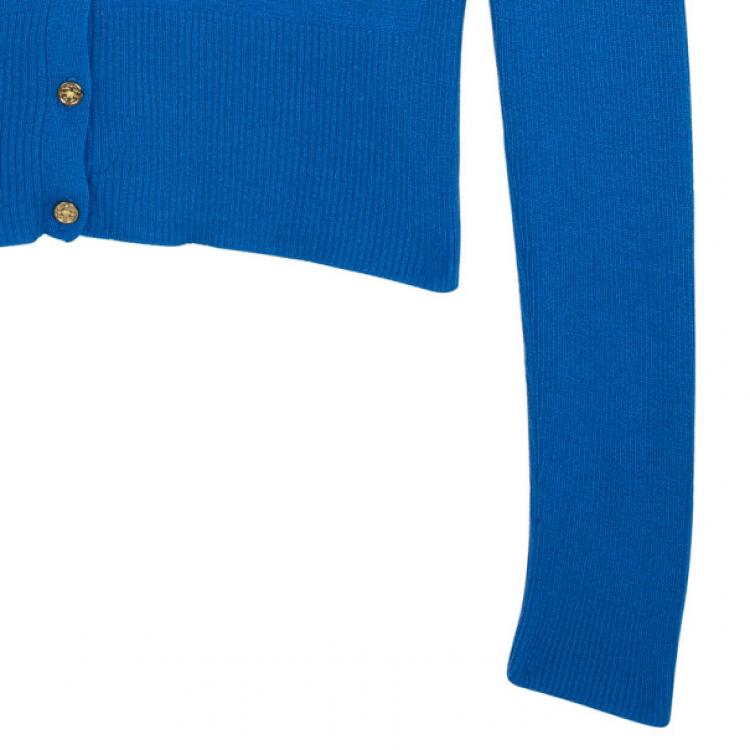Pre Owned Tory Burch Blue Cashmere Inez Cardigan M