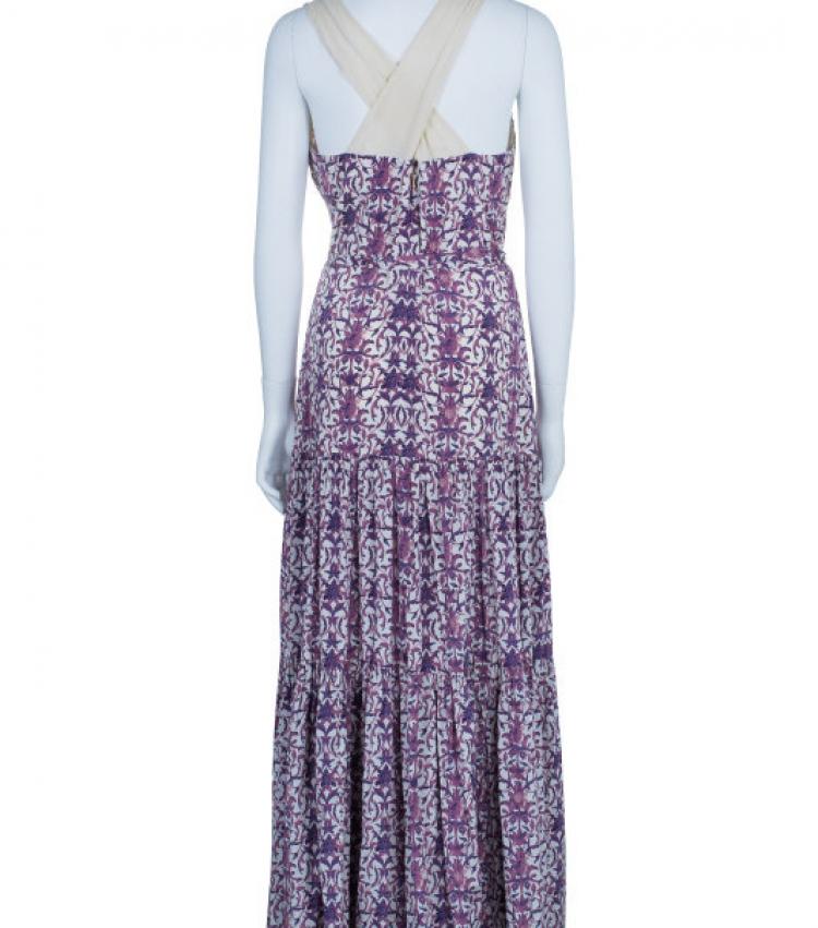 Pre Owned Tory Burch Logan Printed Maxi Dress L