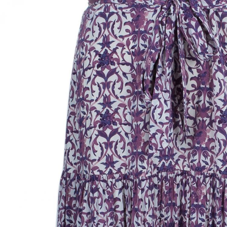 Pre Owned Tory Burch Logan Printed Maxi Dress L