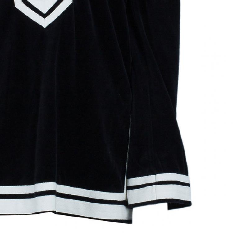 Pre Owned Tory Burch Monochrome Velour Tunic Top S