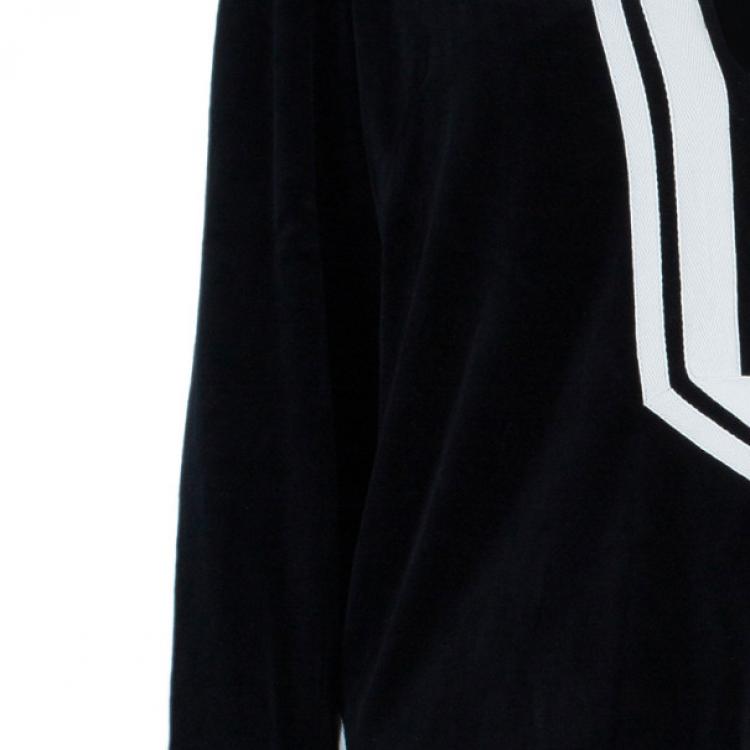 Pre Owned Tory Burch Monochrome Velour Tunic Top S