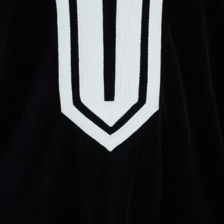 Pre Owned Tory Burch Monochrome Velour Tunic Top S