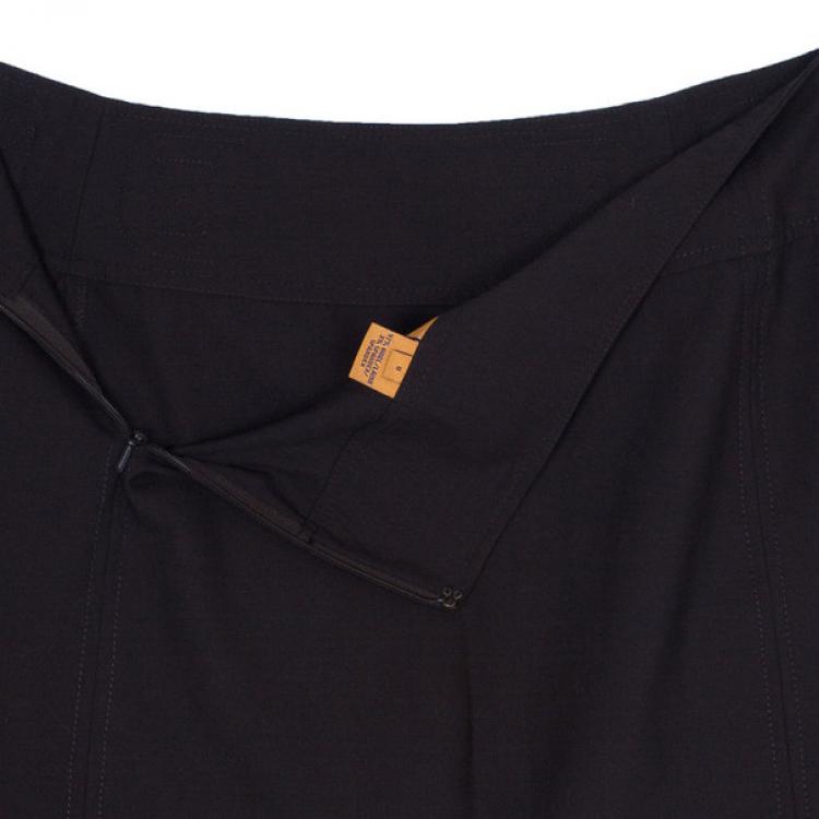 Pre Owned Tory Burch Brown Leather Trimmed Skirt M