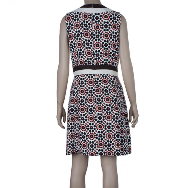 Pre Owned Tory Burch Multicolor Belted Sheath Dress M