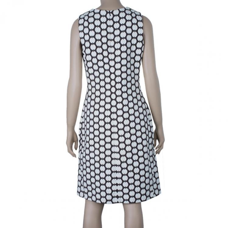 Pre Owned Tory Burch Brown Polka-Dot Sheath Dress M