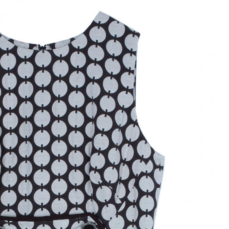 Pre Owned Tory Burch Brown Polka-Dot Sheath Dress M