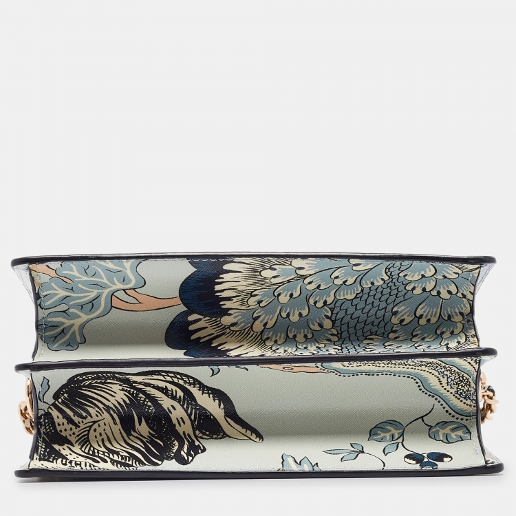 Pre Owned Tory Burch Multicolor Floral Print Leather Robinson Shoulder Bag