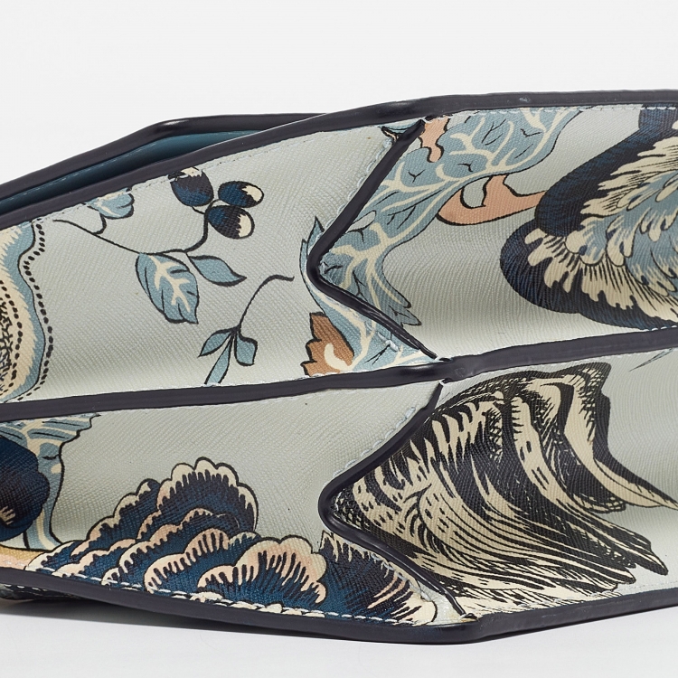 Pre Owned Tory Burch Multicolor Floral Print Leather Robinson Shoulder Bag