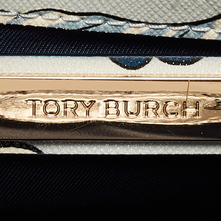 Pre Owned Tory Burch Multicolor Floral Print Leather Robinson Shoulder Bag