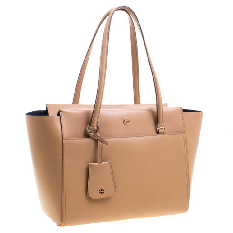 Pre Owned Tory Burch Light Brown Leather Parker Tote 