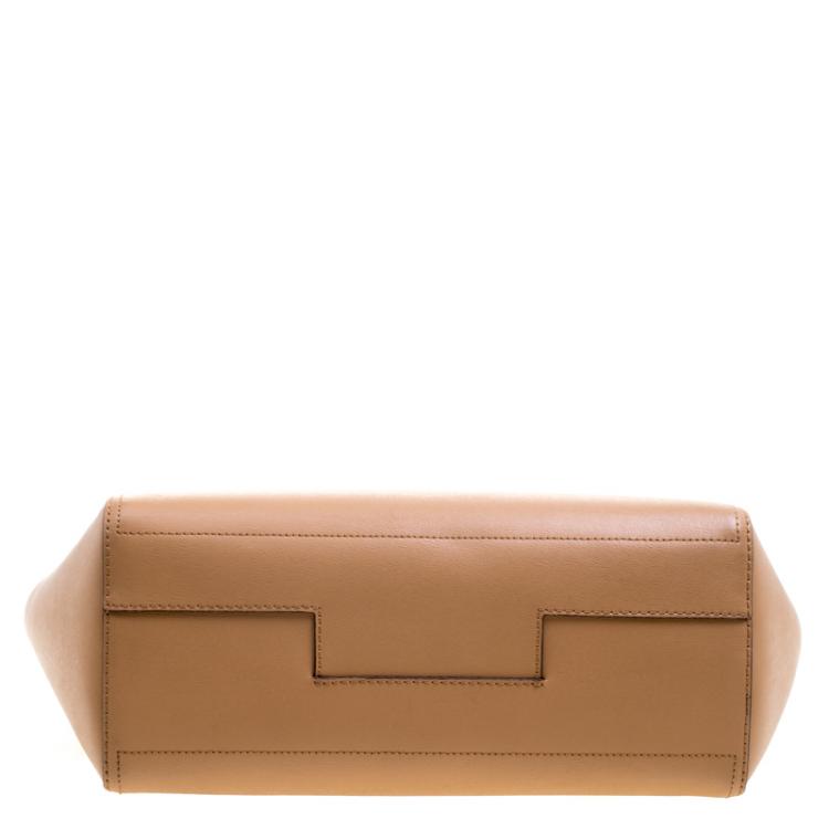 Pre Owned Tory Burch Light Brown Leather Parker Tote 