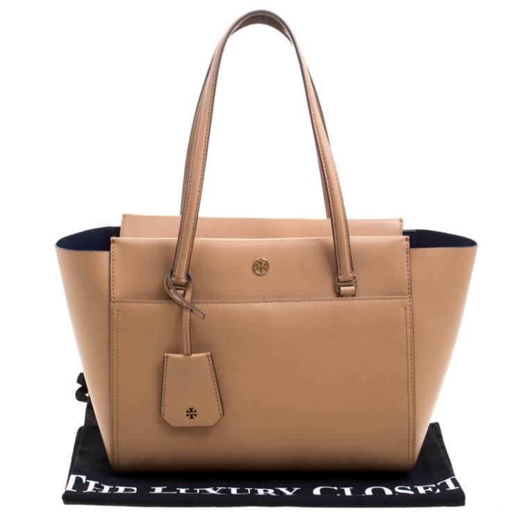 Pre Owned Tory Burch Light Brown Leather Parker Tote 