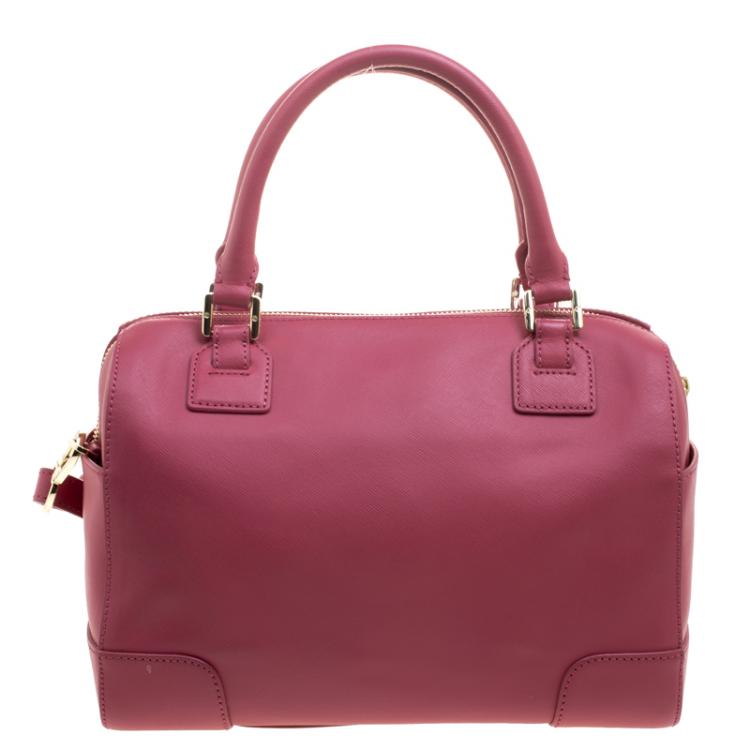 Pre Owned Tory Burch Pink Leather Robinson Middy Satchel