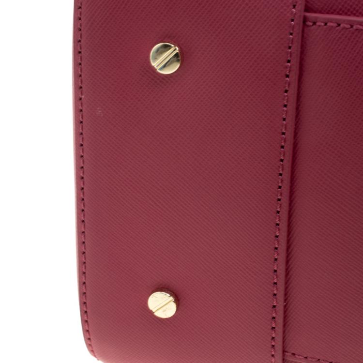 Pre Owned Tory Burch Pink Leather Robinson Middy Satchel