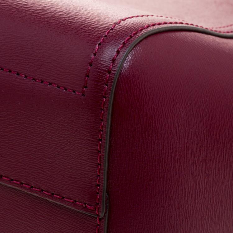 Pre Owned Tory Burch Burgundy Leather Parker Tote