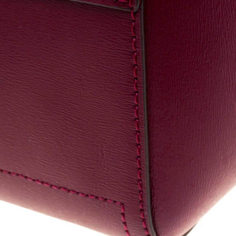 Pre Owned Tory Burch Burgundy Leather Parker Tote