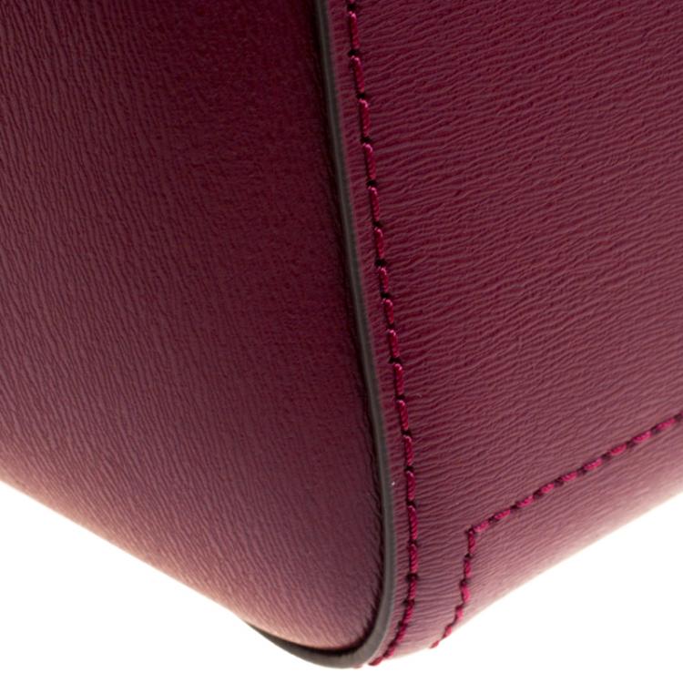 Pre Owned Tory Burch Burgundy Leather Parker Tote