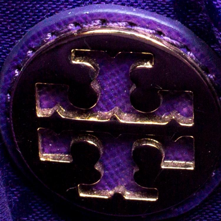 Pre Owned Tory Burch Purple Leather Mini Robinson Chain Shoulder Bag