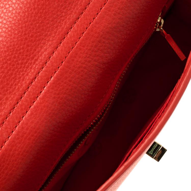 Pre Owned Tory Burch Red Leather Mercer Shoulder Bag