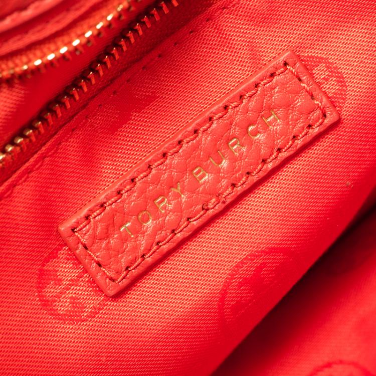 Pre Owned Tory Burch Red Leather Mercer Shoulder Bag