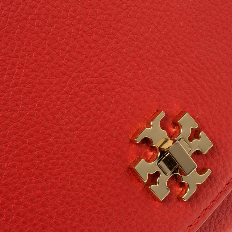 Pre Owned Tory Burch Red Leather Mercer Shoulder Bag