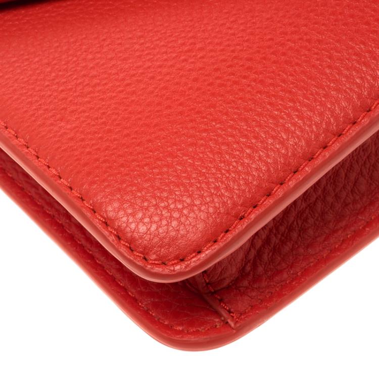 Pre Owned Tory Burch Red Leather Mercer Shoulder Bag