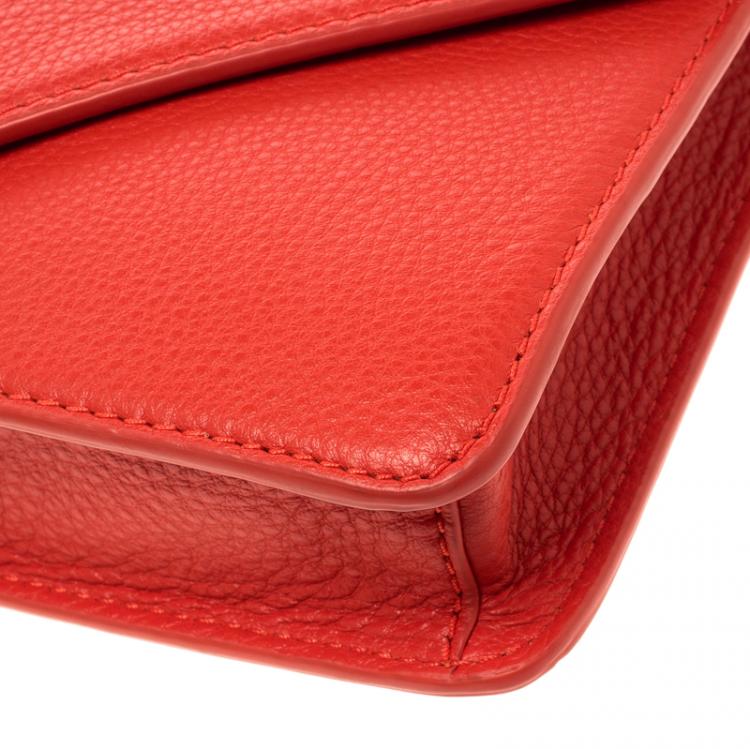 Pre Owned Tory Burch Red Leather Mercer Shoulder Bag