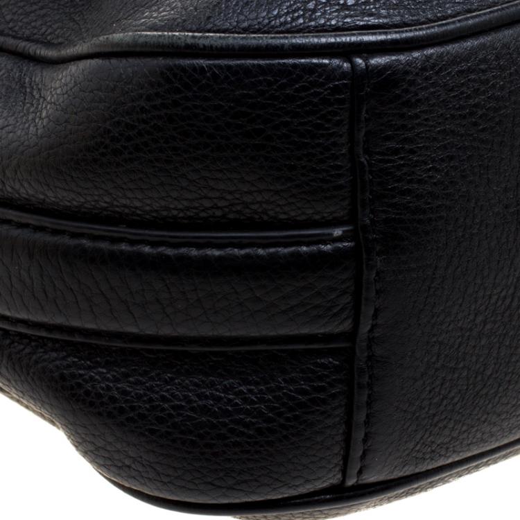 Pre Owned Tory Burch Black Leather Amanda Round Crossbody Bag