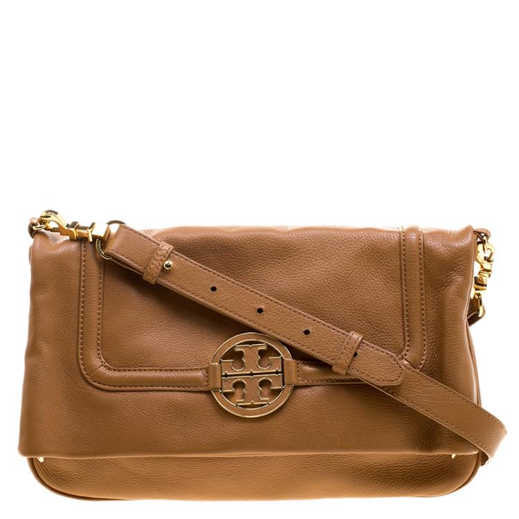 Tory Burch Brown Leather Amanda Foldover Crossbody Bag Tory Burch | The ...