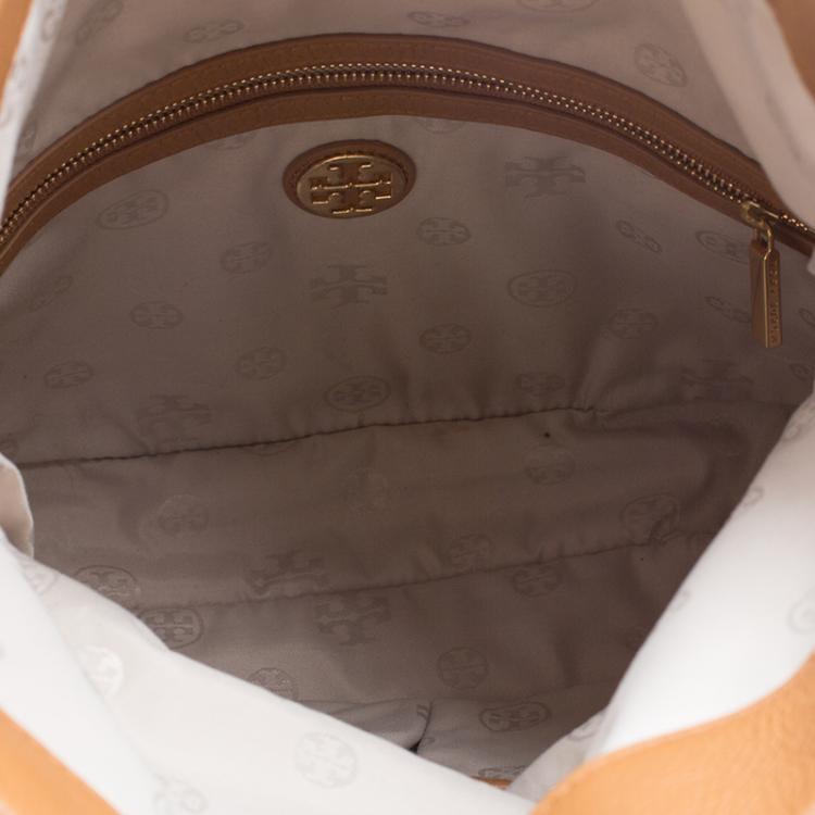 Pre Owned Tory Burch Brown Leather Amanda Foldover Crossbody Bag