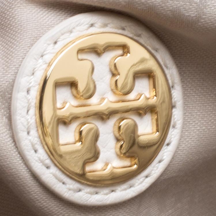 Pre Owned Tory Burch White Leather Tote 