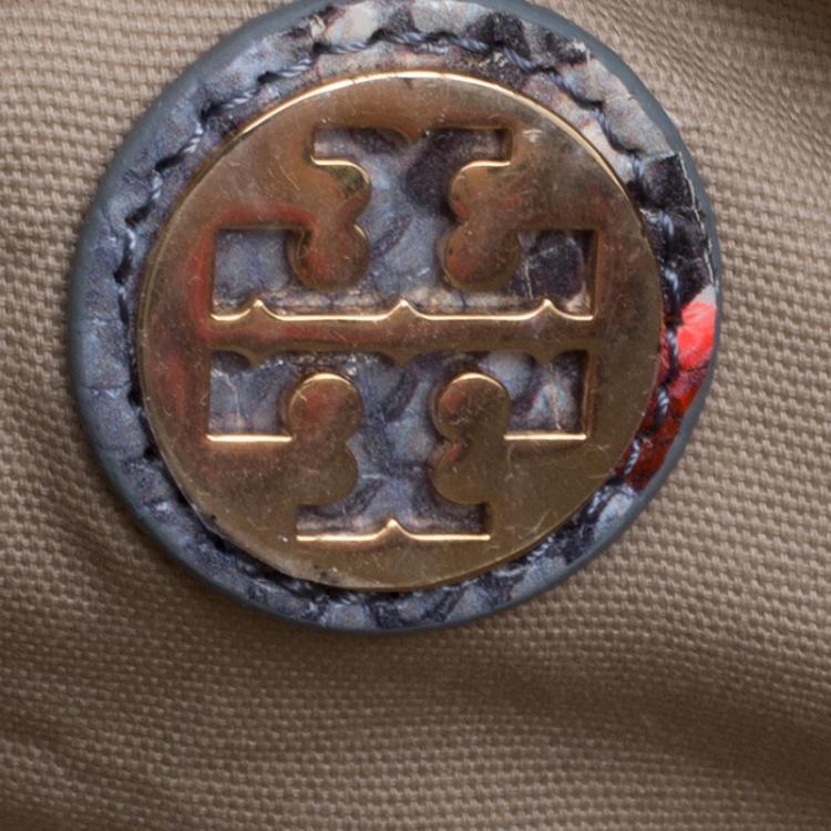 Pre Owned Tory Burch Multicolor Python Embossed Leather Crossbody Bag