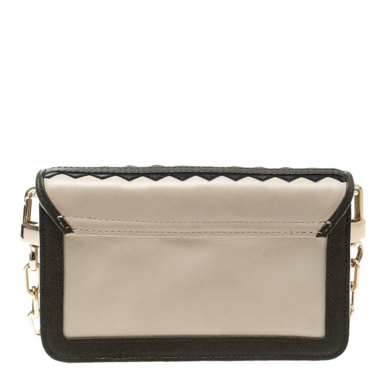 Pre Owned Tory Burch Multicolor Striped Leather Zig Zag Crossbody Bag