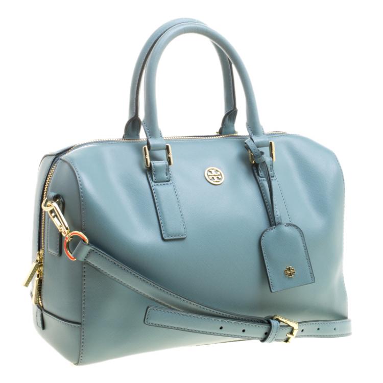 مملوكة مسبقًا Tory Burch Turkish Blue Leather Robinson Middy Satchel