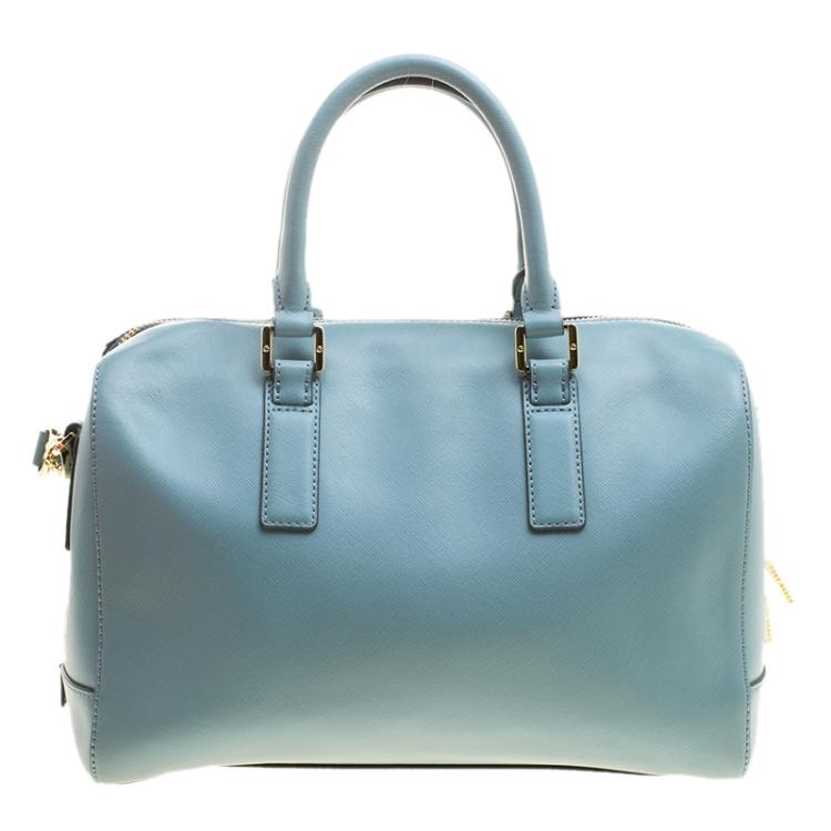 مملوكة مسبقًا Tory Burch Turkish Blue Leather Robinson Middy Satchel