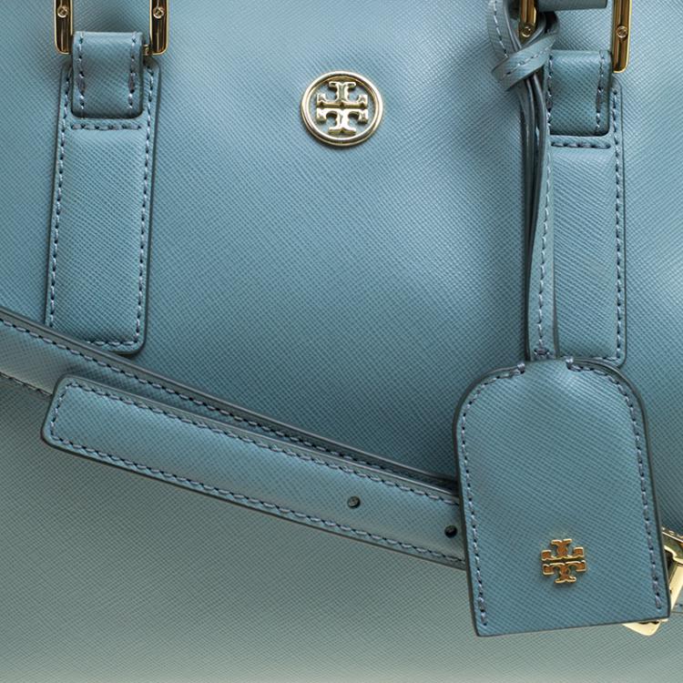 مملوكة مسبقًا Tory Burch Turkish Blue Leather Robinson Middy Satchel