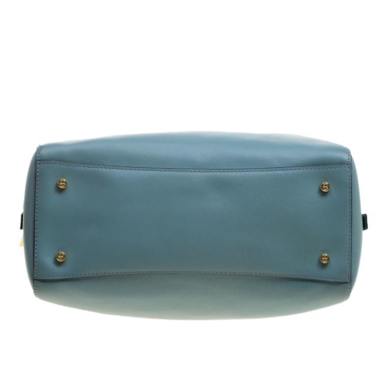 مملوكة مسبقًا Tory Burch Turkish Blue Leather Robinson Middy Satchel