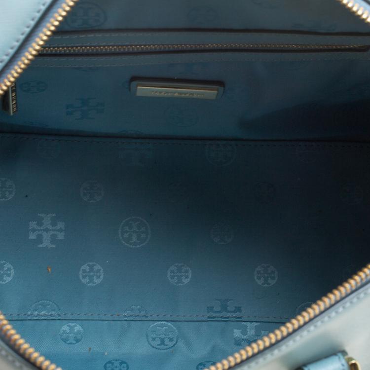 مملوكة مسبقًا Tory Burch Turkish Blue Leather Robinson Middy Satchel