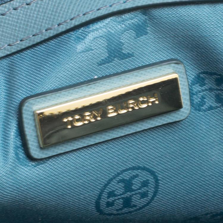 مملوكة مسبقًا Tory Burch Turkish Blue Leather Robinson Middy Satchel