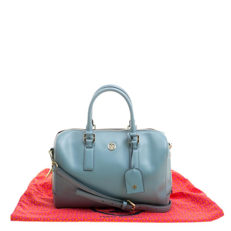 مملوكة مسبقًا Tory Burch Turkish Blue Leather Robinson Middy Satchel