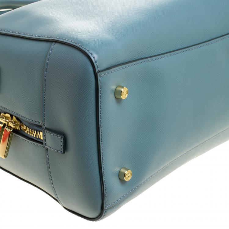 مملوكة مسبقًا Tory Burch Turkish Blue Leather Robinson Middy Satchel