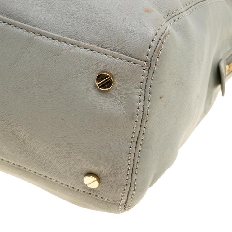 Pre Owned Tory Burch Grey Leather Shoulder Bag