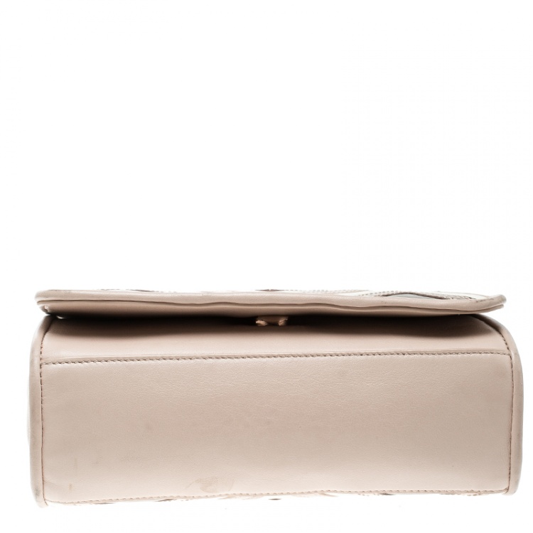 Pre Owned Tory Burch Light Oak Leather Fleming Geo Shoulder Bag