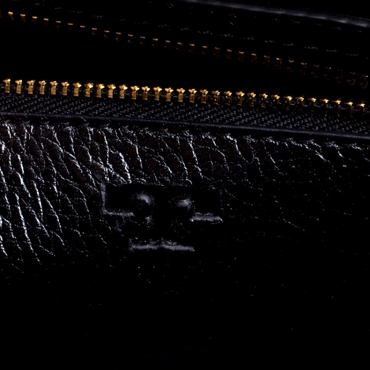 Pre Owned Tory Burch Black Velvet and Leather Embellished Sawyer Top Handle Bag