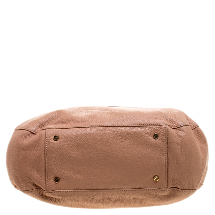 Pre Owned Tory Burch Dusty Pink Leather Amanda Hobo