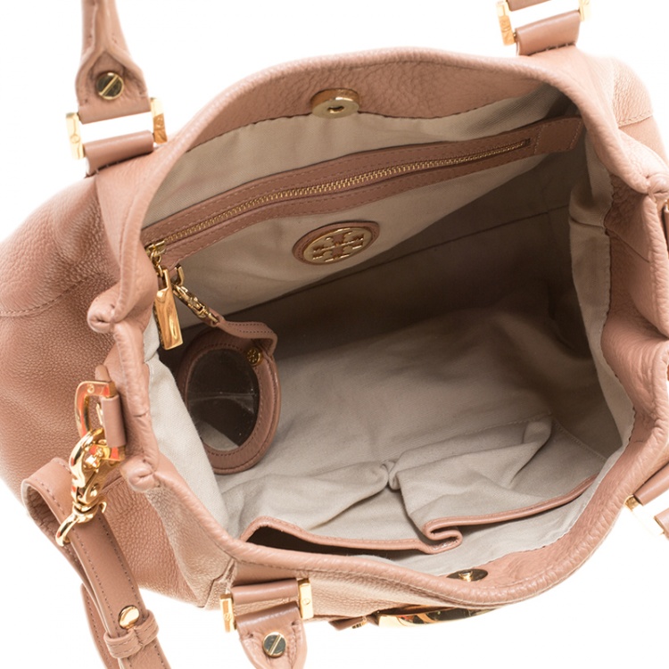 Pre Owned Tory Burch Dusty Pink Leather Amanda Hobo